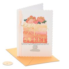 Ombre Floral Cake Birthday Greeting Card