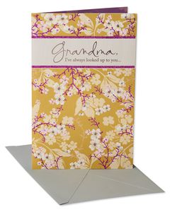 Yellow Floral Mother's Day Card for Grandma 