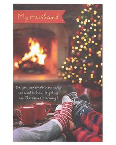 Fireplace Christmas Card for Husband 
