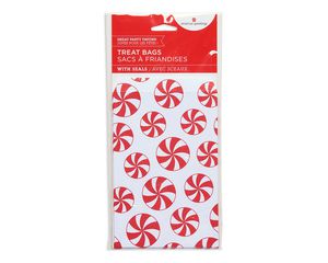 peppermint candy christmas paper treat bags 18 ct