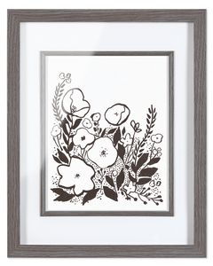 Black and White Flowers Frameable Art Print, 8 in. x 10 in.