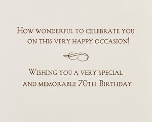 Sparkle Balloons 70th Birthday Greeting Card 
