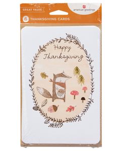 Raccoon Thanksgiving Card, 6-Count