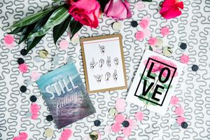 Floral Love Anniversary Card Lifestyle Image