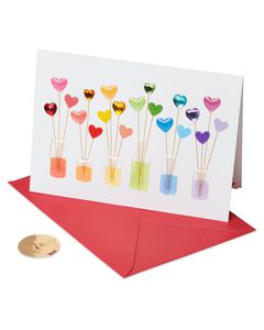 Rainbow Hearts Valentine's Day Greeting Card 
