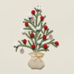 Pom Pom Tree Christmas Greeting Card