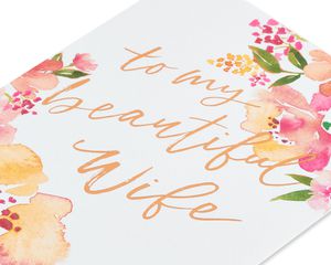Floral Anniversary Greeting Card for Wife 
