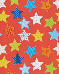 Wrapping Paper, Colorful Stripes, Dots, and Stars, 3-Roll Pack