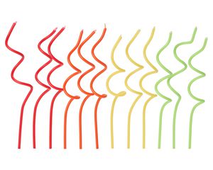 Birthday Candles, Green, Yellow, Orange and Red Swirl, 12-Count