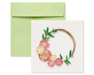 Floral Wreath Quilling Greeting Card 