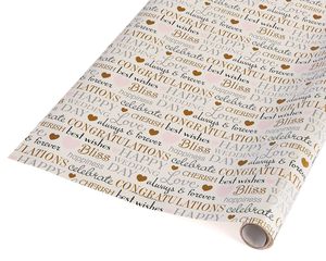 blissful wedding lettering wrapping paper
