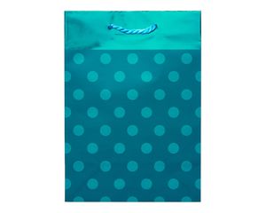 Small Teal Polka Dots with Foil Gift Bag