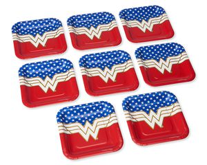 Wonder Woman 8-Count Dessert Square Plates