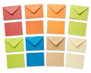 Earth Tone Blank Flat Panel Note Cards and Colored Envelopes, 100-Count