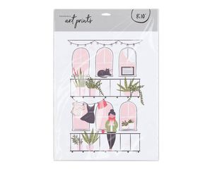 Woman Reading on Balcony Frameable Art Print, 8 in. x 10 in.