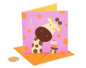 Giraffe 1st Birthday Greeting Card 