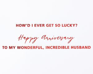 So Lucky Anniversary Greeting Card for Husband 