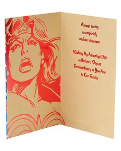 Funny Wonder Woman Mother's Day Card for Wife 