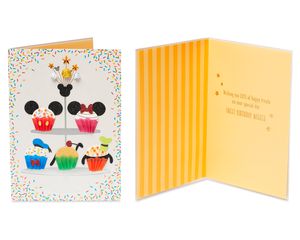 Mickey and Minnie Mouse Birthday Greeting Card Bundle, 3-Count