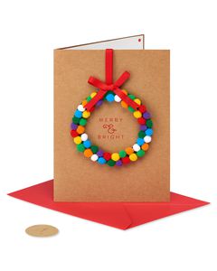 Fun & Joy Christmas Greeting Card with Detachable Ornament