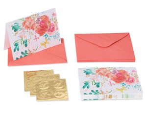 Watercolor Floral Boxed Blank Note Cards, 10-Count