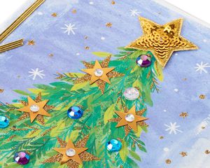 Brushstroke Christmas Tree Christmas Greeting Card