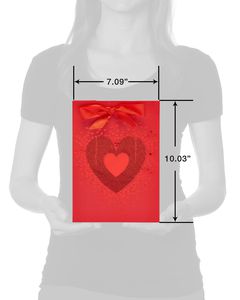 Small Red Glitter Heart Gift Bag