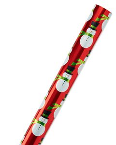 Snowmen Christmas Wrapping Paper, 25 Sq. Ft.