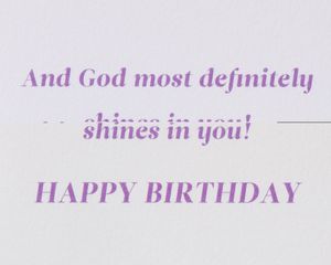 God Shines In You Religious Stained Glass Birthday Greeting Card - Illustrated by Sandra K Pena