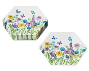 Wildflowers & Butterflies Paper Dessert Plates - Designed by Bella Pilar, 8-Count