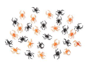 Orange and Black Spider Rings, 30-Count
