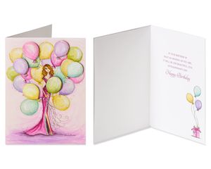 Pink Balloons Birthday Greeting Card Bundle for Her, 2-Count
