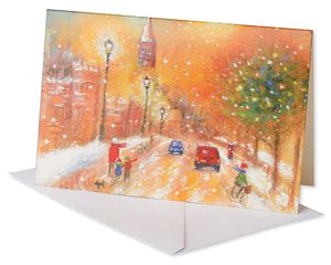 Snowy Street Christmas Boxed Cards, 14 Count