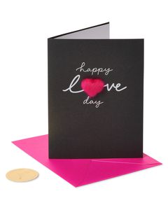 Fluffy Heart Blank Valentine’s Day Greeting Card 