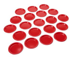 bright red plastic dessert plates 20 ct