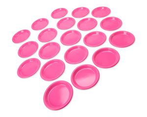 bright pink plastic dinner plates 20 ct