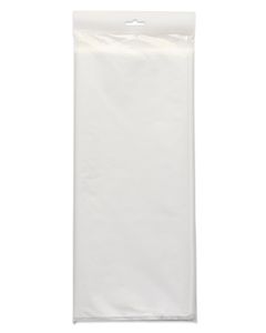 white plastic table cover 54 in. x 108 in.