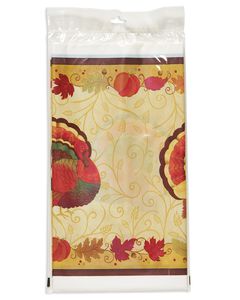 thanksgiving holiday plastic table cover, 54 in. x 102 in.