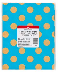 kraft dots on blue wrapping paper sheet