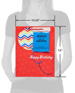 medium happy birthday balloon gift bag with tissue