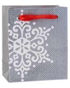 mini silver snowflake christmas gift bag