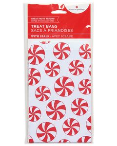 peppermint candy christmas paper treat bags 18 ct