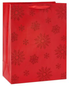 jumbo red snowflakes christmas gift bag