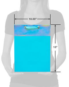 medium aqua metallic gift bag