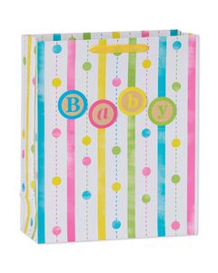 large baby stripes and dots gift bag