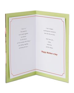 floral mother's day card for wife with glitter
