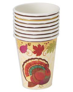 thanksgiving holiday 9-oz. paper cups, 8 ct.