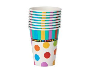 dots & stripes paper cups 8 ct