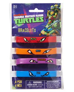 teenage mutant ninja turtles rubber bracelets 4 ct