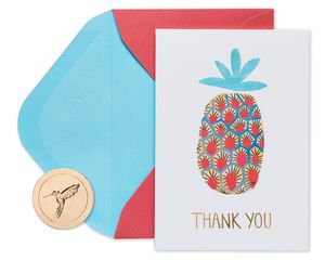 Blank Inside Pineapple Boxed Thank You Cards With Envelopes, 20 